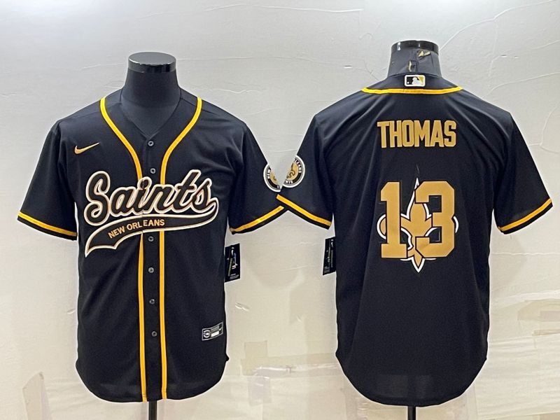 Men New Orleans Saints #13 Thomas Black Gold 2022 Nike Co branded NFL Jersey